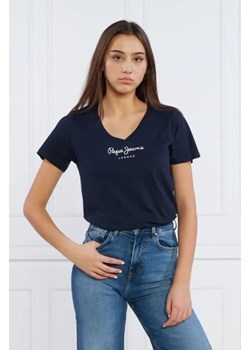 Pepe Jeans London T-shirt WENDY V NECK | Regular Fit ze sklepu Gomez Fashion Store w kategorii Bluzki damskie - zdjęcie 172872004