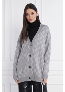 Karl Lagerfeld Kardigan | Longline Fit | z dodatkiem wełny ze sklepu Gomez Fashion Store w kategorii Swetry damskie - zdjęcie 172888000