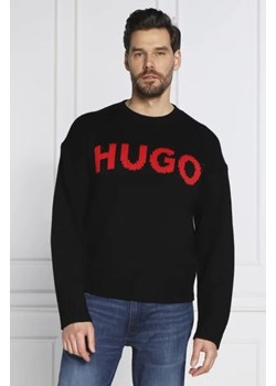 HUGO Sweter Slogonon | Regular Fit | z dodatkiem wełny ze sklepu Gomez Fashion Store w kategorii Swetry męskie - zdjęcie 172890204