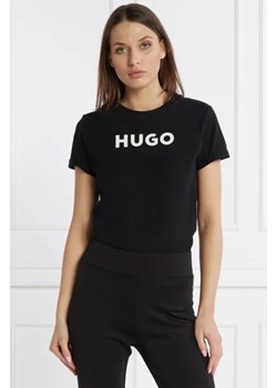 HUGO T-shirt | Slim Fit ze sklepu Gomez Fashion Store w kategorii Bluzki damskie - zdjęcie 172890540