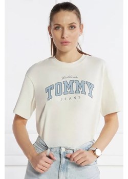 Tommy Jeans T-shirt VARSITY LUX TEE | Relaxed fit ze sklepu Gomez Fashion Store w kategorii Bluzki damskie - zdjęcie 172896903