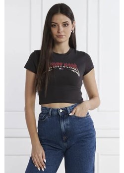 Tommy Jeans T-shirt WASHED TJ ROCK | Cropped Fit ze sklepu Gomez Fashion Store w kategorii Bluzki damskie - zdjęcie 172897431