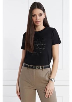 Karl Lagerfeld T-shirt boucle profile | Regular Fit ze sklepu Gomez Fashion Store w kategorii Bluzki damskie - zdjęcie 172899861
