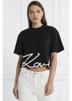 Karl Lagerfeld T-shirt karl logo hem | Cropped Fit ze sklepu Gomez Fashion Store w kategorii Bluzki damskie - zdjęcie 172904862
