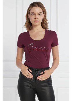 GUESS T-shirt SS RN SHINY | Regular Fit ze sklepu Gomez Fashion Store w kategorii Bluzki damskie - zdjęcie 172905364