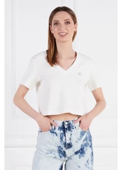 CALVIN KLEIN JEANS T-shirt WAFFLE | Cropped Fit ze sklepu Gomez Fashion Store w kategorii Bluzki damskie - zdjęcie 172912042