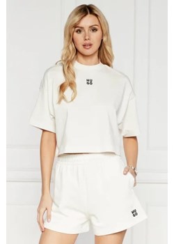 HUGO T-shirt Cropped Tee | Regular Fit ze sklepu Gomez Fashion Store w kategorii Bluzki damskie - zdjęcie 172916393