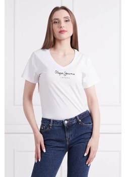 Pepe Jeans London T-shirt WENDY V NECK | Regular Fit ze sklepu Gomez Fashion Store w kategorii Bluzki damskie - zdjęcie 172924503