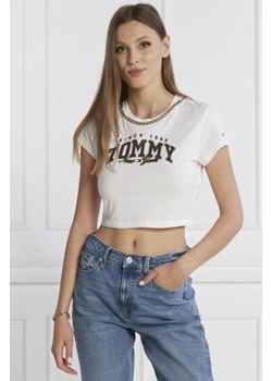 Tommy Jeans T-shirt LUX VARSITY | Cropped Fit ze sklepu Gomez Fashion Store w kategorii Bluzki damskie - zdjęcie 172929214