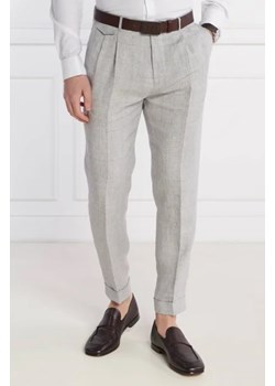 Windsor Lniane spodnie chino 13 Sapo | Slim Fit ze sklepu Gomez Fashion Store w kategorii Spodnie męskie - zdjęcie 172982772