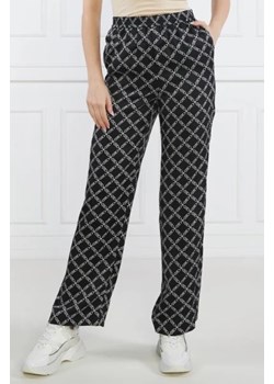 Michael Kors Satynowe spodnie EMPIRE LOGO | Straight fit ze sklepu Gomez Fashion Store w kategorii Spodnie damskie - zdjęcie 172984363
