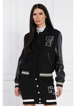 Karl Lagerfeld Wełniana kurtka bomber | Regular Fit | z dodatkiem skóry ze sklepu Gomez Fashion Store w kategorii Kurtki damskie - zdjęcie 172987033