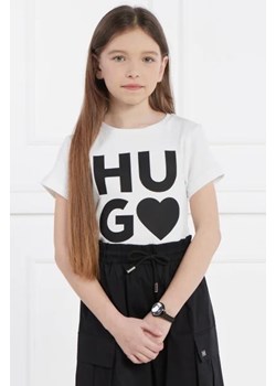 HUGO KIDS T-shirt | Regular Fit ze sklepu Gomez Fashion Store w kategorii Bluzki dziewczęce - zdjęcie 172993772