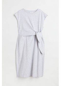 H & M - MAMA Dżersejowa sukienka z wiązaniem - Szary ze sklepu H&M w kategorii Sukienki - zdjęcie 172996623