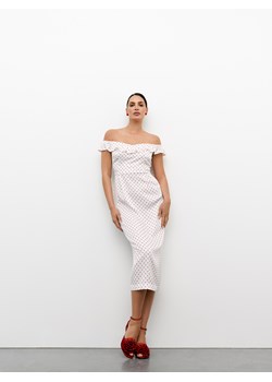 Mohito - Sukienka midi z wiskozy - biały ze sklepu Mohito w kategorii Sukienki - zdjęcie 172997274