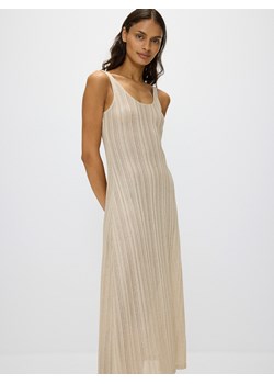 Reserved - Dzianinowa sukienka maxi z metalizowaną nitką - beżowy ze sklepu Reserved w kategorii Sukienki - zdjęcie 172997782