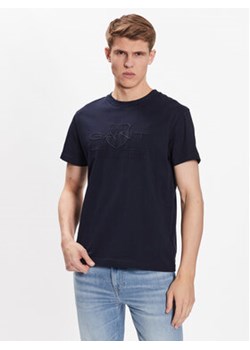 Gant T-Shirt Tonal Shield 2003140 Granatowy Regular Fit ze sklepu MODIVO w kategorii T-shirty męskie - zdjęcie 172999563