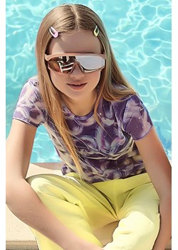 T-shirt dziewczęcy z siateczki - fioletowy - Lincoln&Sharks ze sklepu 5.10.15 w kategorii Bluzki dziewczęce - zdjęcie 172999883