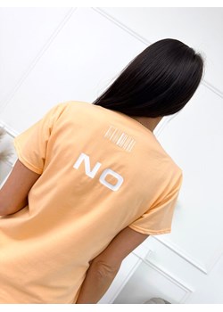 Pomarańczowy T-shirt z Nadrukiem ze sklepu ModnaKiecka.pl w kategorii Bluzki damskie - zdjęcie 173000083