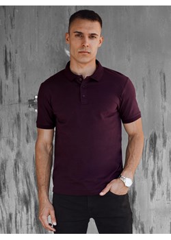 Koszulka męska polo śliwkowy Dstreet PX0610 ze sklepu DSTREET.PL w kategorii T-shirty męskie - zdjęcie 173000332