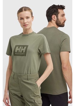 Helly Hansen t-shirt bawełniany kolor zielony z nadrukiem ze sklepu ANSWEAR.com w kategorii T-shirty męskie - zdjęcie 173000440