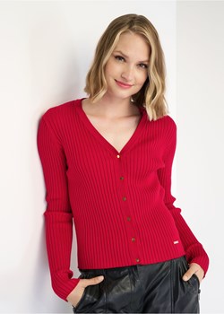 Czerwona bluzka V dekolt damska ze sklepu OCHNIK w kategorii Bluzki damskie - zdjęcie 173001192