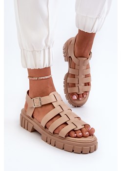 Sandały Damskie Rzymianki Beżowe Rosarose N75-4 ze sklepu ZAZOO w kategorii Sandały damskie - zdjęcie 173003371