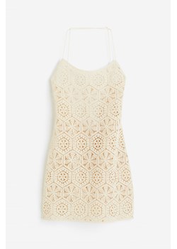 H & M - Sukienka plażowa o wyglądzie szydełkowej robótki - Beżowy ze sklepu H&M w kategorii Odzież plażowa - zdjęcie 173004782