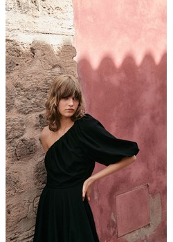H & M - Sukienka bombka na jedno ramię - Czarny ze sklepu H&M w kategorii Sukienki - zdjęcie 173004791