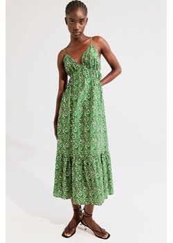H & M - Długa sukienka z tasiemką do ściągania - Zielony ze sklepu H&M w kategorii Sukienki - zdjęcie 173004804