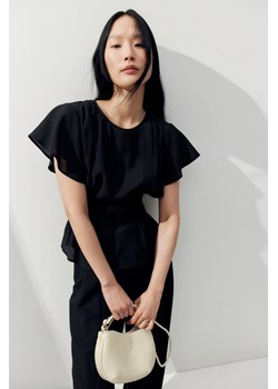 H & M - Tkaninowa bluzka o strukturalnej powierzchni - Czarny ze sklepu H&M w kategorii Bluzki damskie - zdjęcie 173004810