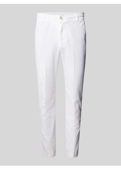 Spodnie lniane o kroju relaxed tapered fit w kant ze sklepu Peek&Cloppenburg  w kategorii Spodnie męskie - zdjęcie 173005202