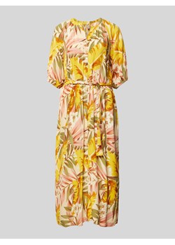 Sukienka midi z wiskozy z wiązanym paskiem ze sklepu Peek&Cloppenburg  w kategorii Sukienki - zdjęcie 173005214