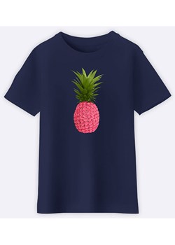 WOOOP Koszulka &quot;Floral pineapple&quot; w kolorze granatowym ze sklepu Limango Polska w kategorii Bluzki dziewczęce - zdjęcie 173011121