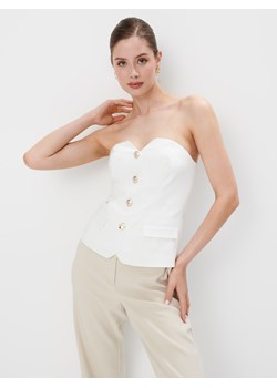 Mohito - Gorsetowy biały top - biały ze sklepu Mohito w kategorii Bluzki damskie - zdjęcie 173012151