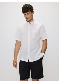 Reserved - Koszula regular z lnem - biały ze sklepu Reserved w kategorii Koszule męskie - zdjęcie 173012910