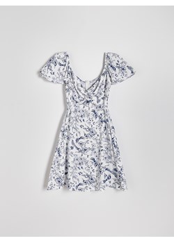Reserved - Sukienka mini z wiskozy - jasnoniebieski ze sklepu Reserved w kategorii Sukienki - zdjęcie 173013041