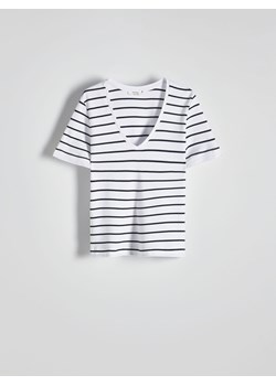 Reserved - T-shirt z merceryzowanej bawełny - wielobarwny ze sklepu Reserved w kategorii Bluzki damskie - zdjęcie 173013182