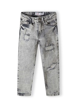 Stylowe chłopięce spodnie jeansowe szare z przetarciami ze sklepu 5.10.15 w kategorii Spodnie chłopięce - zdjęcie 173013261