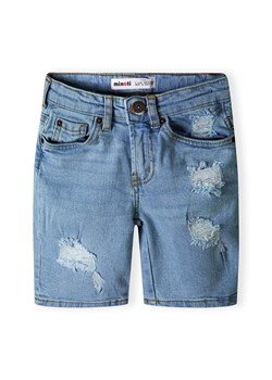 Szorty jeansowe dla małego chłopca z przetarciami ze sklepu 5.10.15 w kategorii Spodenki chłopięce - zdjęcie 173013273