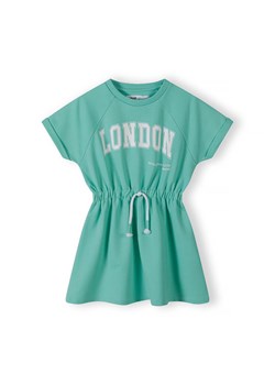Dresowa sukienka z wiązaniem London zielona ze sklepu 5.10.15 w kategorii Sukienki dziewczęce - zdjęcie 173013300