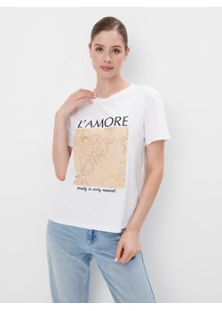 Mohito - Koszulka z nadrukiem - biały ze sklepu Mohito w kategorii Bluzki damskie - zdjęcie 173013754
