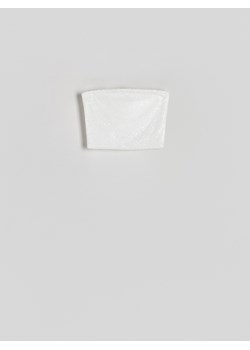 Reserved - Top bandeau z cekinami - złamana biel ze sklepu Reserved w kategorii Bluzki damskie - zdjęcie 173014614