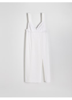 Reserved - Sukienka z lnem - biały ze sklepu Reserved w kategorii Sukienki - zdjęcie 173014764