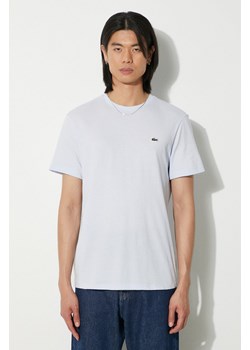 Lacoste t-shirt bawełniany kolor niebieski gładki ze sklepu PRM w kategorii T-shirty męskie - zdjęcie 173015373