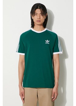 adidas Originals t-shirt bawełniany 3-Stripes Tee męski kolor zielony z aplikacją IM9387 ze sklepu PRM w kategorii T-shirty męskie - zdjęcie 173015571