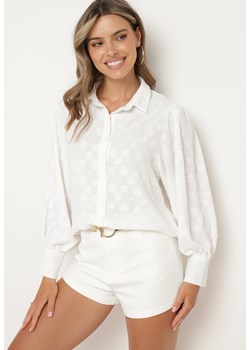 Biała Koszula z Guzikami i Kołnierzem Noleito ze sklepu Born2be Odzież w kategorii Koszule damskie - zdjęcie 173020360