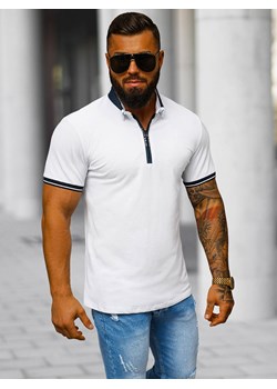 Koszulka męska polo biała OZONEE O/DA836 ze sklepu ozonee.pl w kategorii T-shirty męskie - zdjęcie 173021431