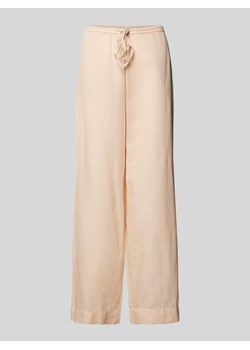 Spodnie lniane z szeroką nogawką i elastycznym pasem model ‘Mirilla’ ze sklepu Peek&Cloppenburg  w kategorii Spodnie damskie - zdjęcie 173021690