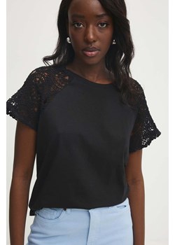 Answear Lab t-shirt bawełniany damski kolor czarny ze sklepu ANSWEAR.com w kategorii Bluzki damskie - zdjęcie 173023313